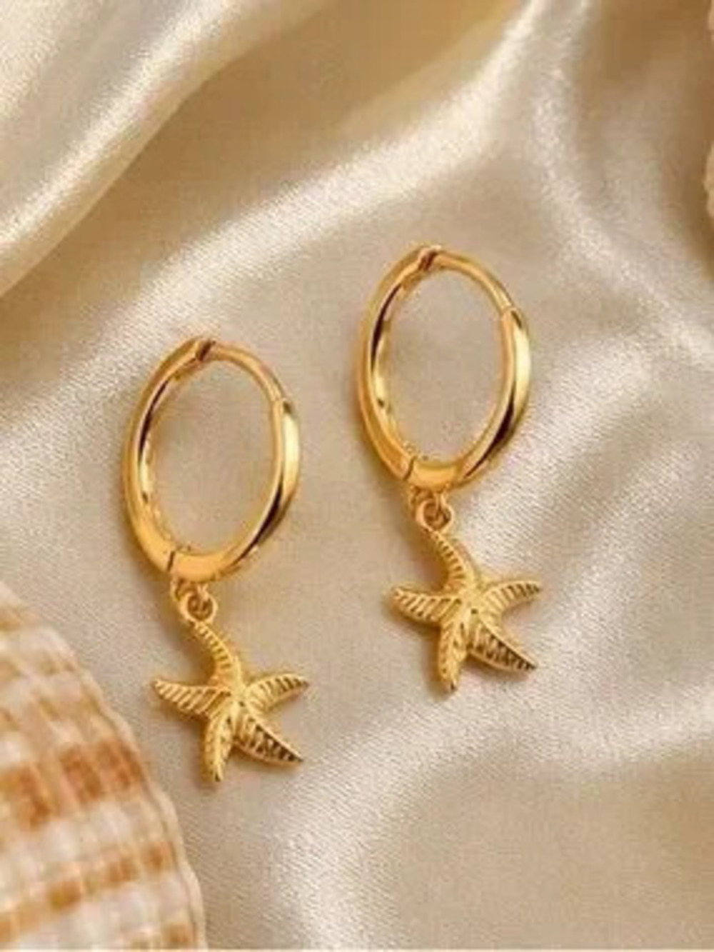 Coastal Luxe 925 Sterling Silver Gold Starfish Earrings